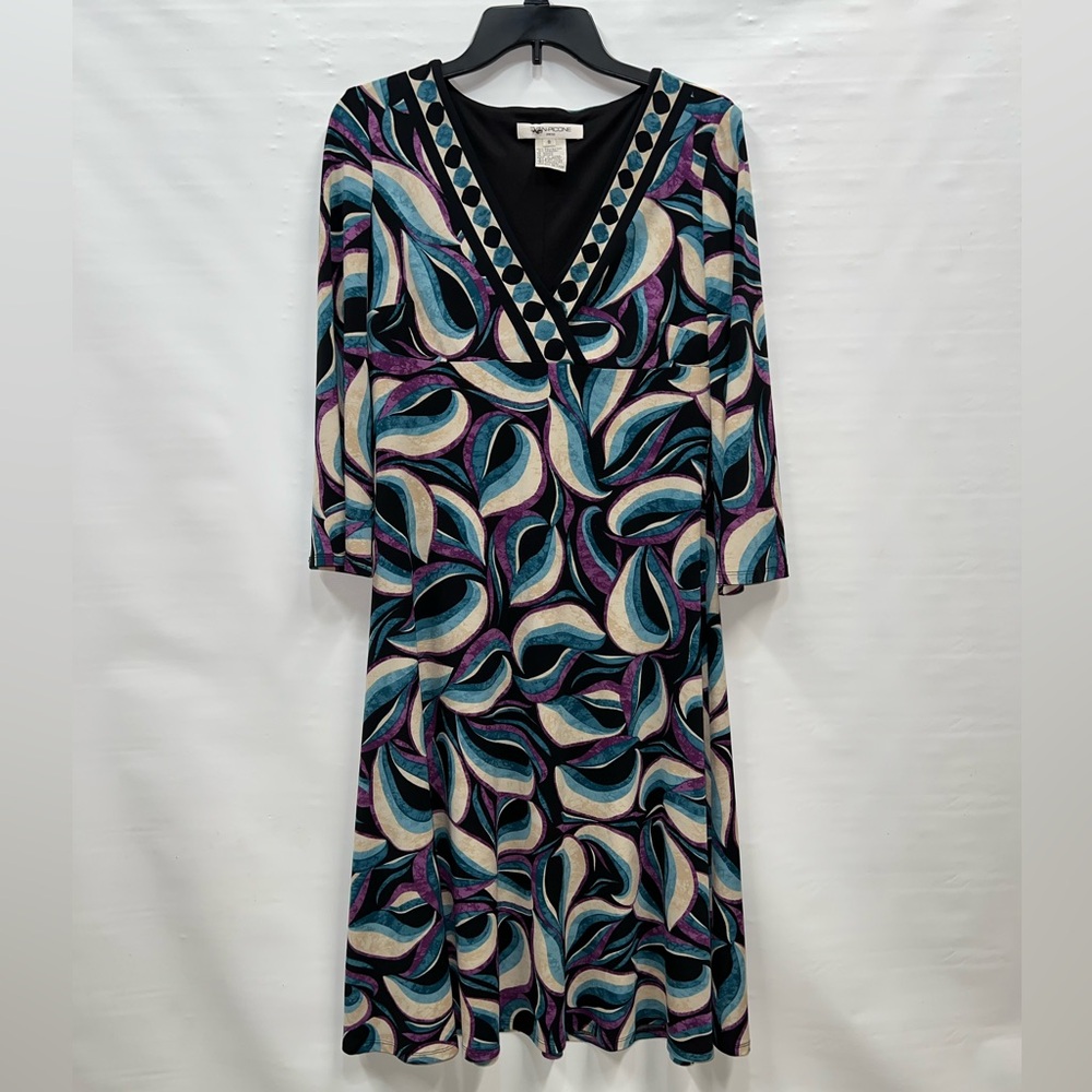 Evan Picone Dress Women’s Sz 8 Multicolor Polyester Blend Knee Length Floral
